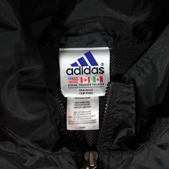 Vintage Adidas Windbreaker Jacket Coat Mens XL Embroidered Logo Black 90s - Picture 7 of 11